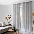 C MA DECO - Voilage jour échelle ELENA - Gris effet lin - L.140xH.240cm - vignette