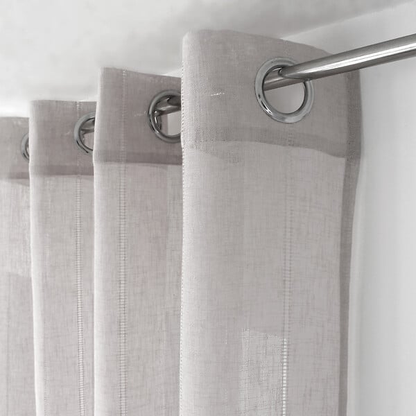 C MA DECO - Voilage jour échelle ELENA - Gris effet lin - L.140xH.240cm - large