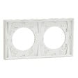 SCHNEIDER - Plaque métal 2 postes effet Laiton support blanc, Odace - vignette