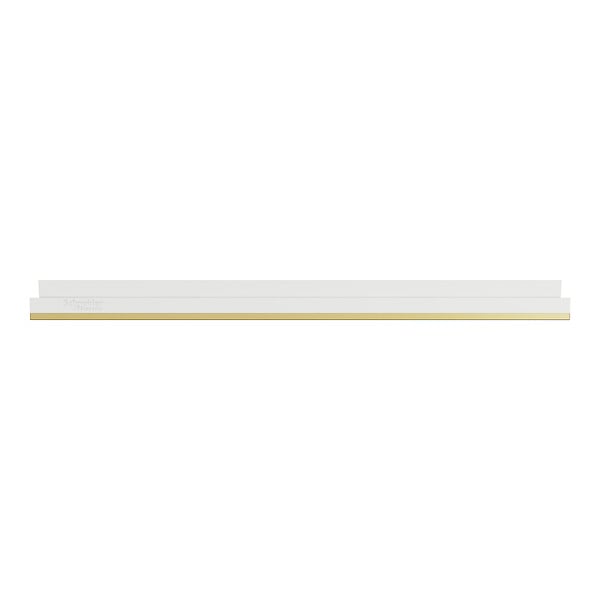 SCHNEIDER - Plaque métal 2 postes effet Laiton support blanc, Odace - large