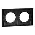 SCHNEIDER - Plaque métal 2 postes effet Perle Noire support noir, Odace - vignette