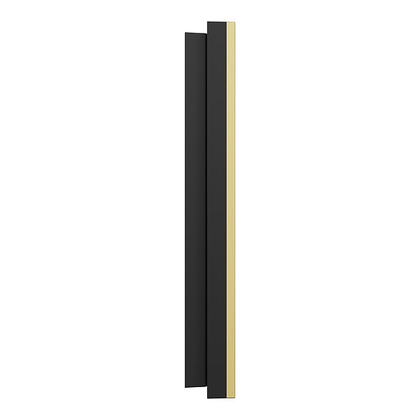 SCHNEIDER - Plaque métal 2 postes effet Laiton support noir, Odace - large