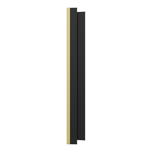 SCHNEIDER - Plaque métal 2 postes effet Laiton support noir, Odace - large