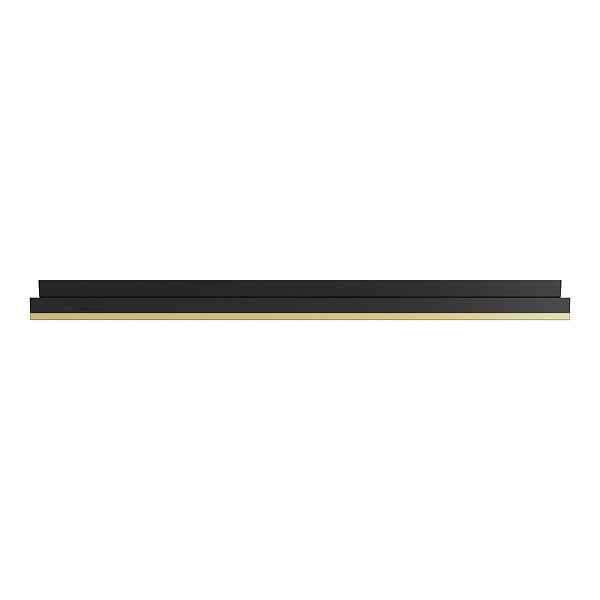 SCHNEIDER - Plaque métal 2 postes effet Laiton support noir, Odace - large