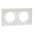 SCHNEIDER - Plaque métal 2 poste effet Céramique Blanc support blanc, Odace - vignette