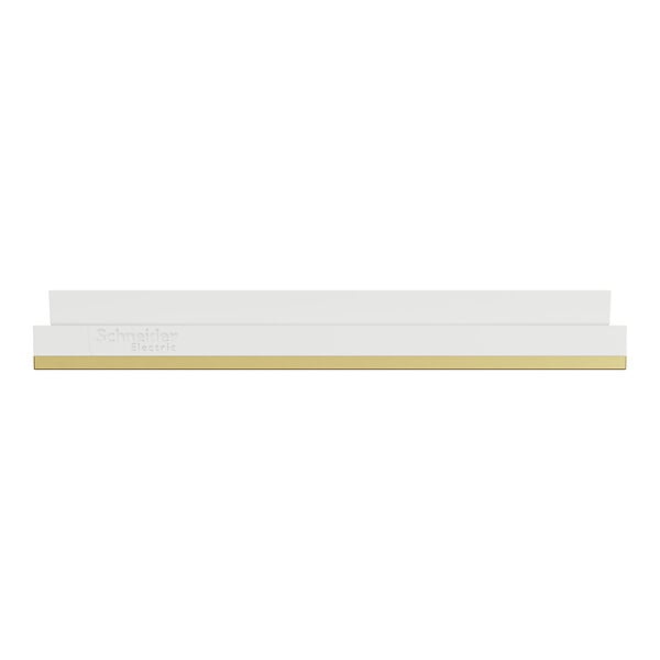 SCHNEIDER - Plaque métal 1 poste effet Laiton support blanc, Odace - large