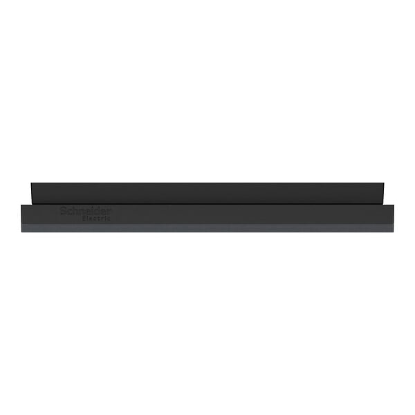 SCHNEIDER - Plaque métal 1 poste effet Perle Noire support noir, Odace - large