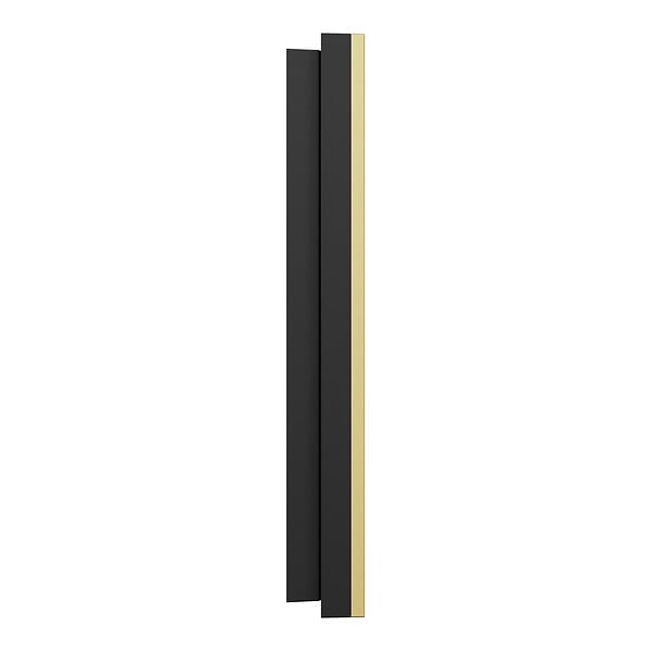 SCHNEIDER - Plaque métal 1 poste effet Laiton support noir, Odace - large