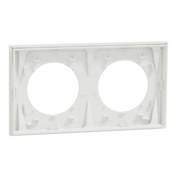 SCHNEIDER - Plaque 2 postes, Blanc craie, Odace - large