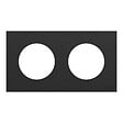 SCHNEIDER - Plaque 2 postes, Noir onyx, Odace - vignette