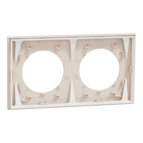 SCHNEIDER - Plaque 2 postes, Beige sable, Odace - large