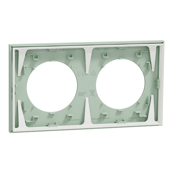SCHNEIDER - Plaque 2 postes, Vert jade, Odace - large