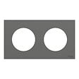 SCHNEIDER - Plaque 2 postes, Gris basalte, Odace - vignette
