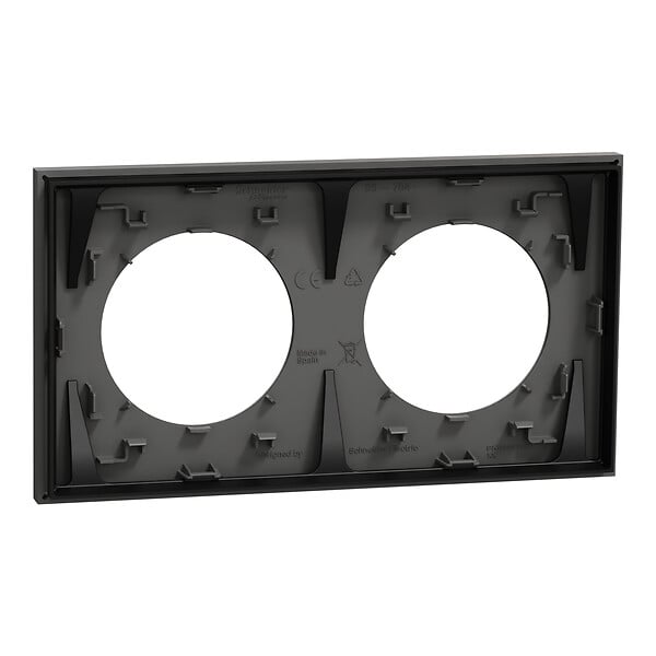 SCHNEIDER - Plaque 2 postes, Gris basalte, Odace - large