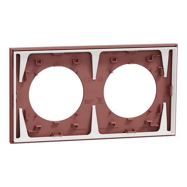 SCHNEIDER - Plaque 2 postes, Rose grenat, Odace - large