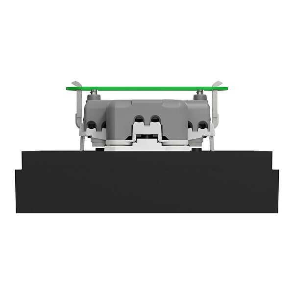 SCHNEIDER - Prise 2P+T double fixable sur boîte encastrement simple, griffes, noir, Odace - large