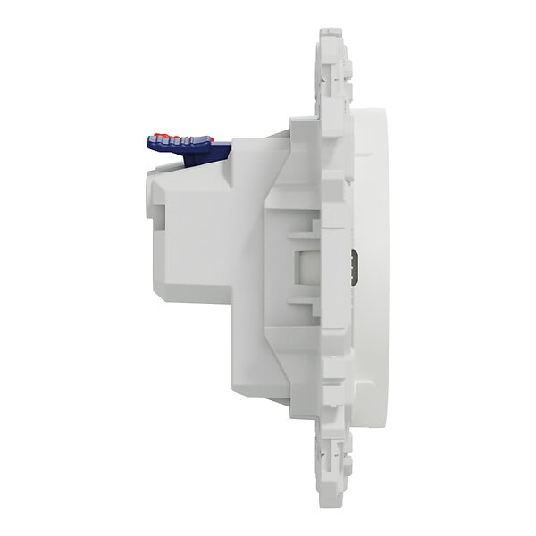 SCHNEIDER - Prise 2P affleurante, bornes automatiques, blanc, Odace - large