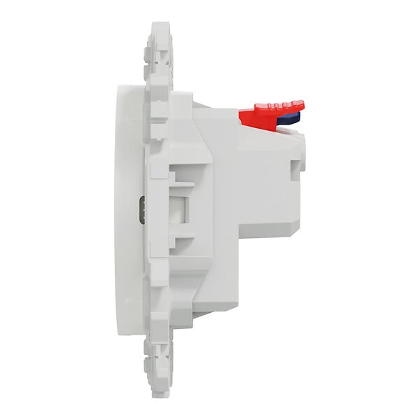 SCHNEIDER - Prise 2P affleurante, bornes automatiques, blanc, Odace - large