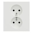 SCHNEIDER - Prise 2P+T double fixable sur boîte encastrement simple, griffes, blanc , Odace - vignette