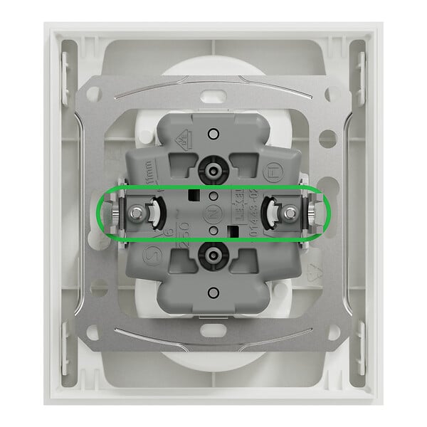 SCHNEIDER - Prise 2P+T double fixable sur boîte encastrement simple, griffes, blanc , Odace - large