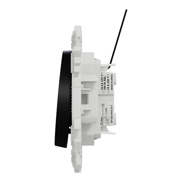 SCHNEIDER - Va-et-vient témoin ou poussoir lumineux, 10AX, LED vert 0,15mA, noir, Odace - large