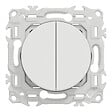 SCHNEIDER - Double va-et-vient ou poussoir, 10AX, blanc, Odace - vignette