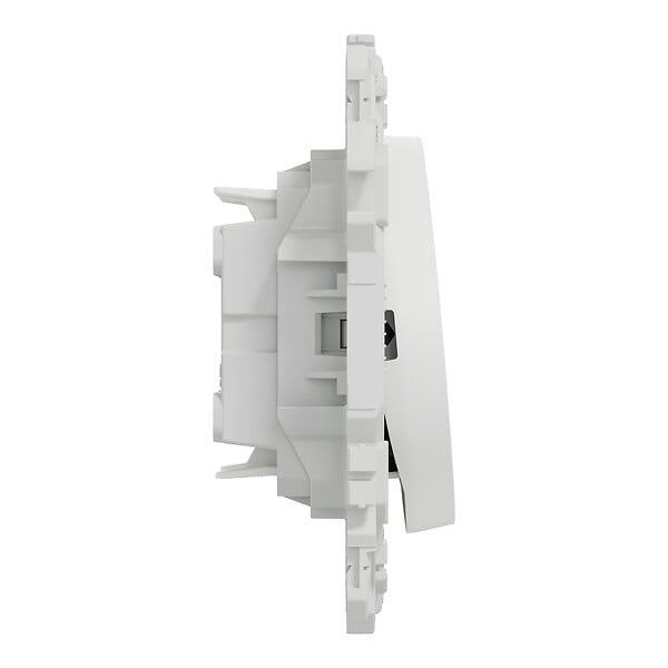 SCHNEIDER - Double va-et-vient ou poussoir, 10AX, blanc, Odace - large