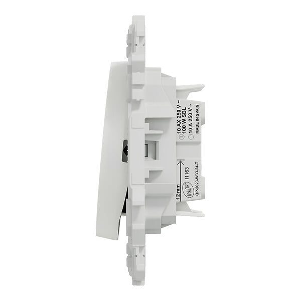 SCHNEIDER - Double va-et-vient ou poussoir, 10AX, blanc, Odace - large