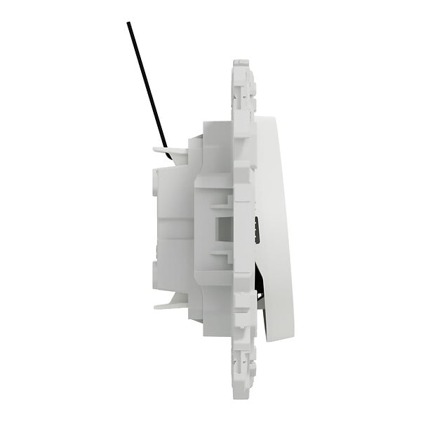 SCHNEIDER - Va-et-vient témoin ou poussoir lumineux, 10AX, LED vert 0,15mA, blanc, Odace - large