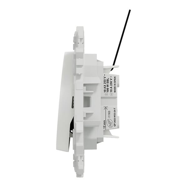 SCHNEIDER - Va-et-vient témoin ou poussoir lumineux, 10AX, LED vert 0,15mA, blanc, Odace - large