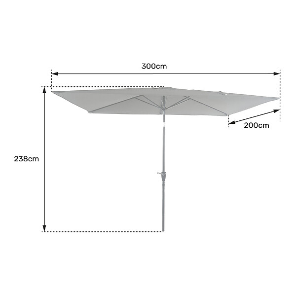 HAPPY GARDEN - Parasol droit HAPUNA rectangulaire 2x3m noir - large