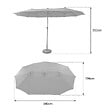 HAPPY GARDEN - Parasol double 2x4m LINAI beige - vignette