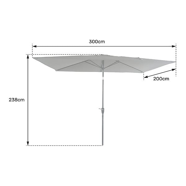 HAPPY GARDEN - Parasol droit HAPUNA rectangulaire 2x3m beige - large