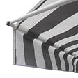 HAPPY GARDEN - Store banne pour balcon CHENE 2 × 1,2m - Toile rayée blanche/grise et structure blanche - vignette