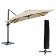 HAPPY GARDEN - Parasol déporté MOLOKAI carré 3x3m beige + housse - vignette
