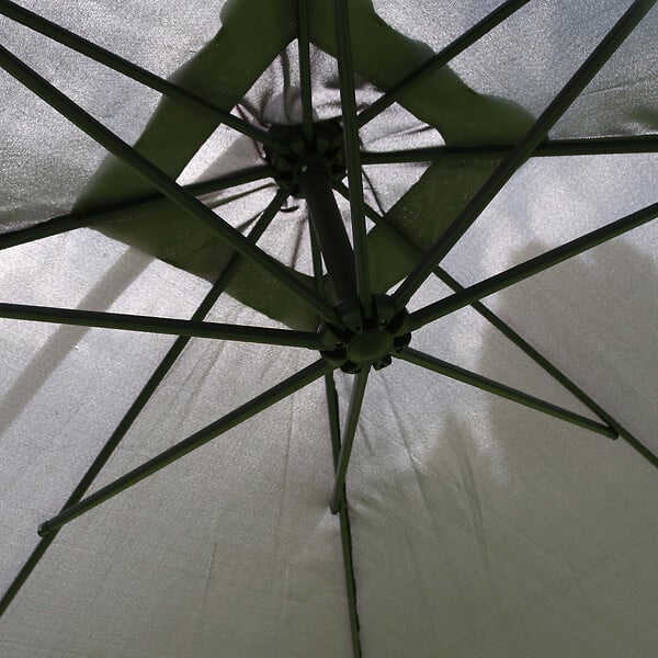 OVIALA - Parasol déporté 3x3m et 4 dalles à remplir acier gris - Genova - large