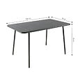 CONCEPT USINE - Table de jardin 4 à 6 places 120cm gris foncé BERGAME - vignette