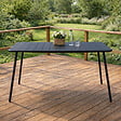 CONCEPT USINE - Table de jardin 4 à 6 places 120cm gris foncé BERGAME - vignette