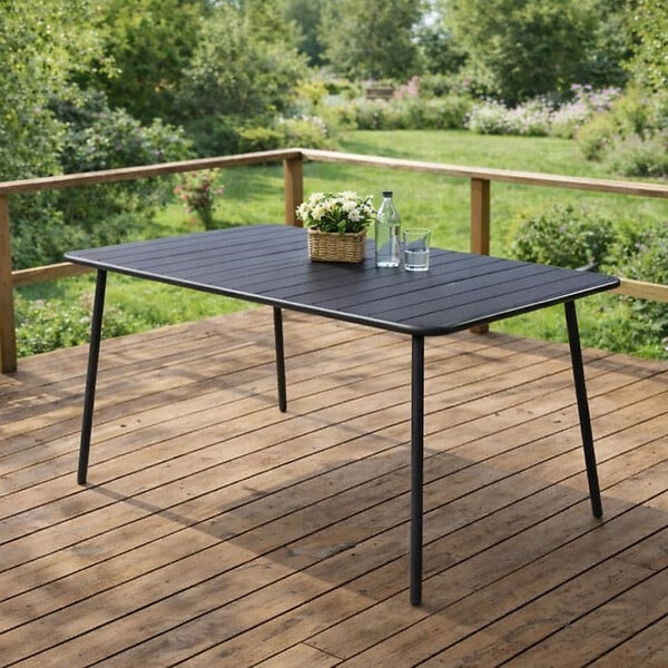 CONCEPT USINE - Table de jardin 4 à 6 places 120cm gris foncé BERGAME - large