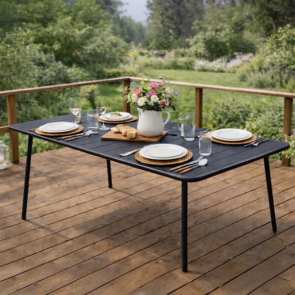 CONCEPT USINE - Table de jardin 4 à 6 places 120cm gris foncé BERGAME - large
