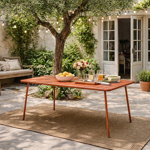 CONCEPT USINE - Table de jardin 6 places 160cm terracotta BERGAME - large