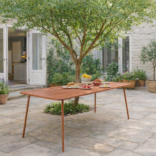 CONCEPT USINE - Table de jardin 6 places 160cm terracotta BERGAME - large