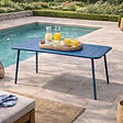 CONCEPT USINE - Table de jardin 4 à 6 places 120cm bleu BERGAME - vignette