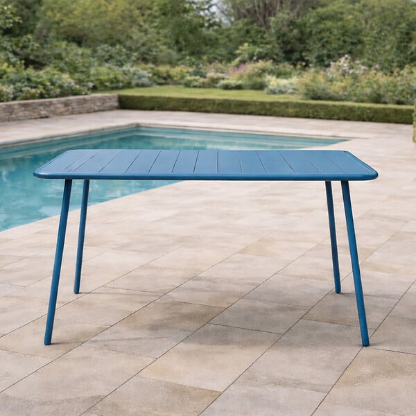 CONCEPT USINE - Table de jardin 4 à 6 places 120cm bleu BERGAME - large