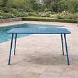 CONCEPT USINE - Table de jardin 4 à 6 places 120cm bleu BERGAME - vignette