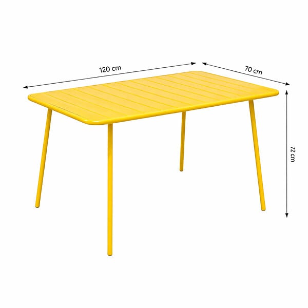 CONCEPT USINE - Table de jardin 4 à 6 places 120cm jaune BERGAME - large