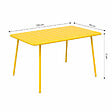 CONCEPT USINE - Table de jardin 4 à 6 places 120cm jaune BERGAME - vignette