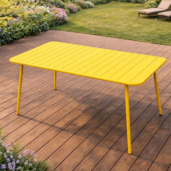 CONCEPT USINE - Table de jardin 4 à 6 places 120cm jaune BERGAME - large