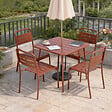 CONCEPT USINE - Table carrée 4 places 70x70cm terracotta BERGAME - vignette