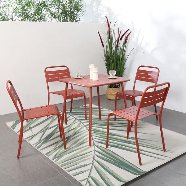 CONCEPT USINE - Table carrée 4 places 70x70cm terracotta BERGAME - large
